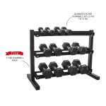 Combo Offer Gainmotion Hex Dumbbell Set 2.5 Kg to 15 Kg with Marcy Dumbbell Rack