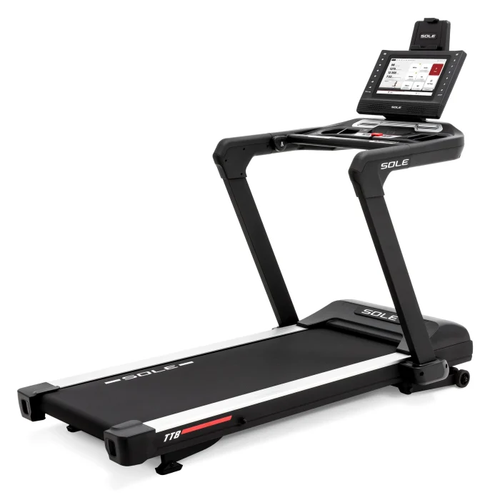 Sole Fitness TT8 Treadmill – New 2025 Model with 4.0 CHP Motor in Black and Silver Finish