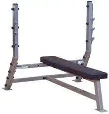 BODY SOLID FIXED FLAT BENCH W-UPRIGHT SET SFB349G