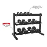 Combo Offer Gainmotion Hex Dumbbell Set 2.5 Kg to 15 Kg with Marcy Dumbbell Rack