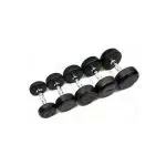 Gainmotion Fixed Rubber Dumbbell Pair (Black)