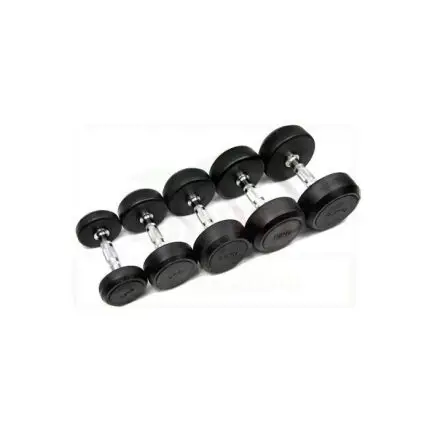 Gainmotion Fixed Rubber Dumbbell Pair (Black)