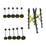 TA Sports Straight and Curl CPU Coated Barbell Set with Rack