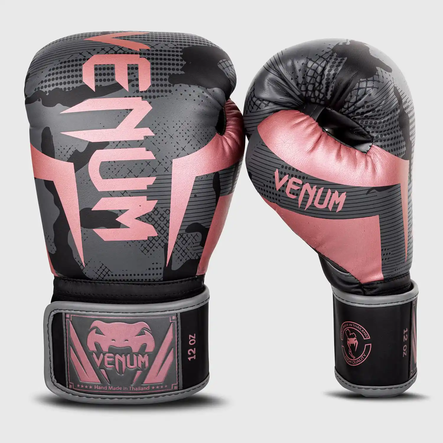 Venum 10 Oz Elite Boxing Gloves, Black/Pink Gold - Image 6