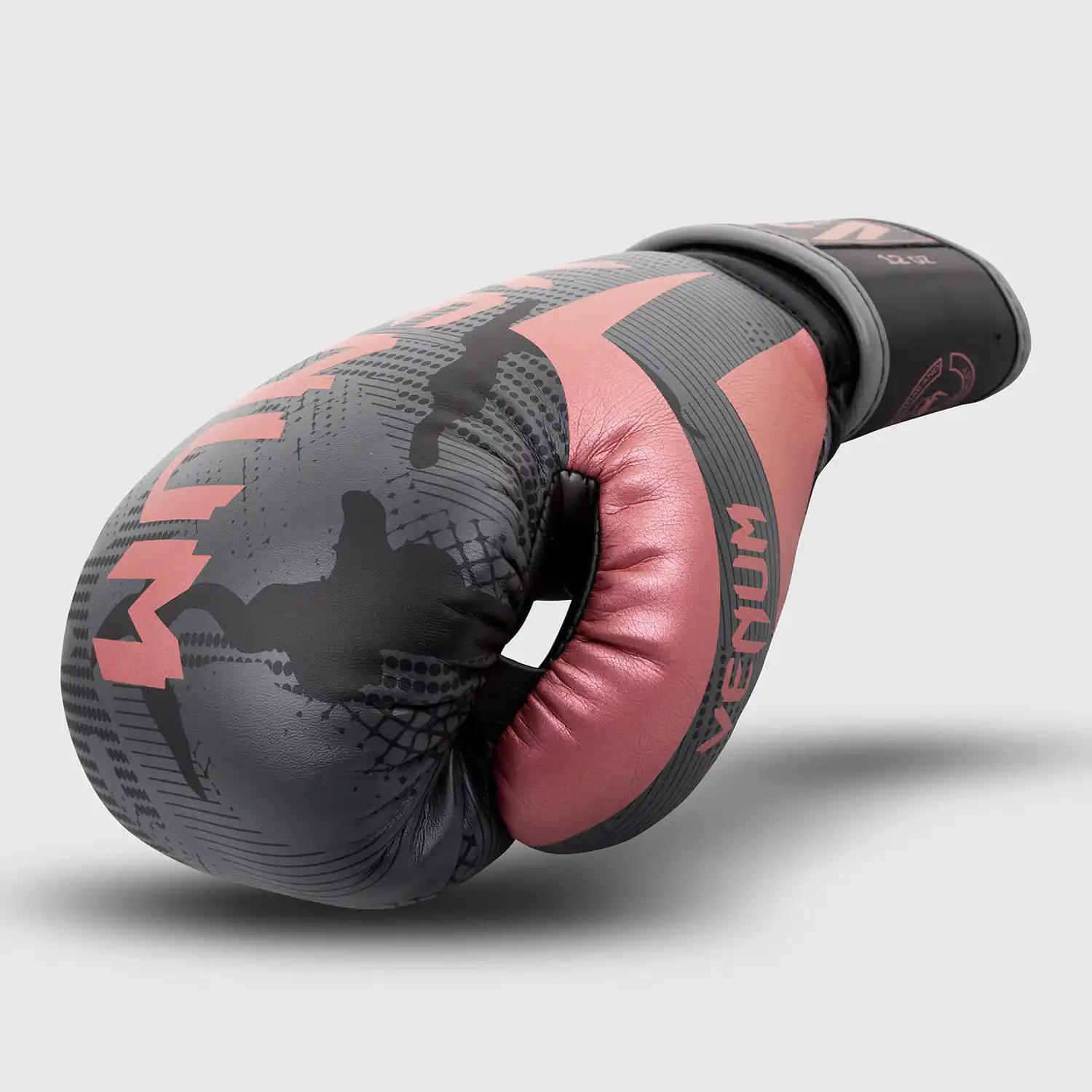 Venum 10 Oz Elite Boxing Gloves, Black/Pink Gold - Image 3