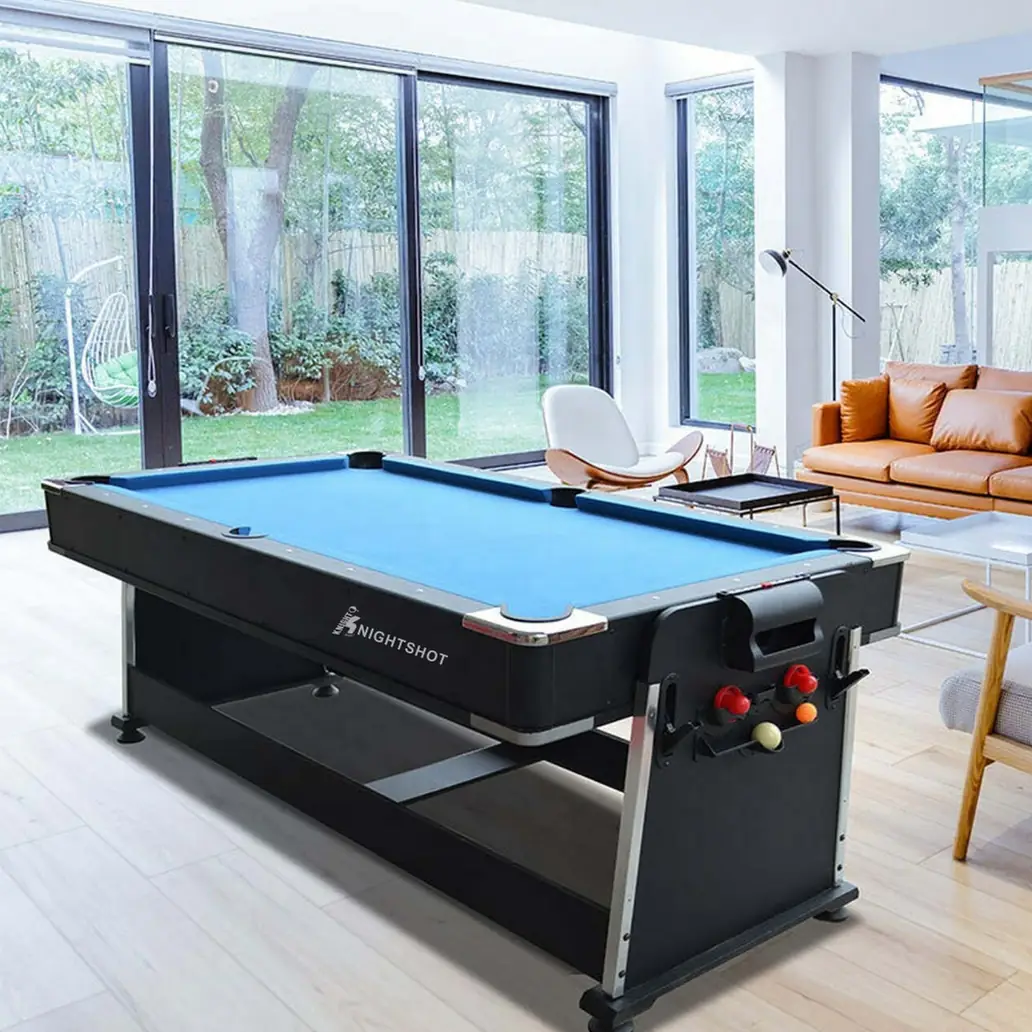 Knightshot Rotating 4-in-1 Dining & Home Pool Table | 7 FT | Black - Image 5