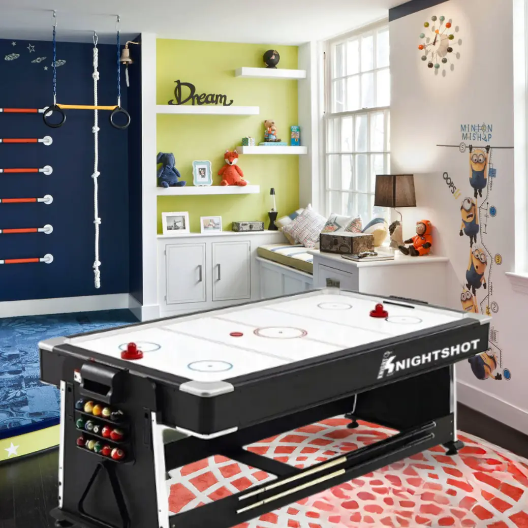 Knightshot Rotating 4-in-1 Dining & Home Pool Table | 7 FT | Black - Image 6