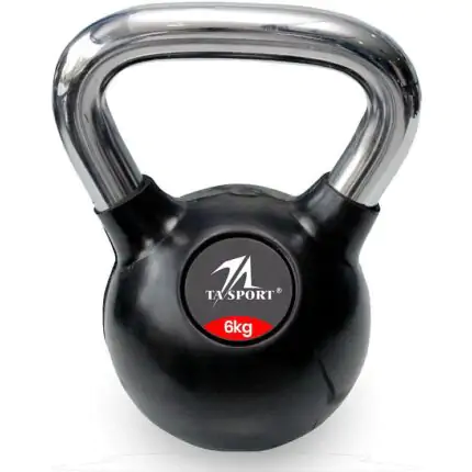 TA Sport Rubber Kettlebell | 6 Kg Black