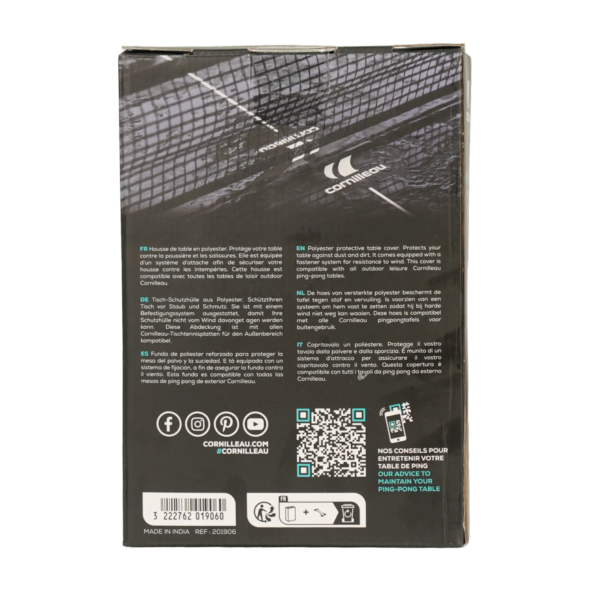 Cornilleau TT Table Cover SPORT - Black | Polyethylene PE - Image 4