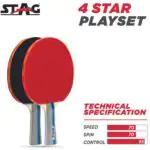 Stag 4 Star Table Tennis Playset| 2 Racquets and 3 Balls - Image 5