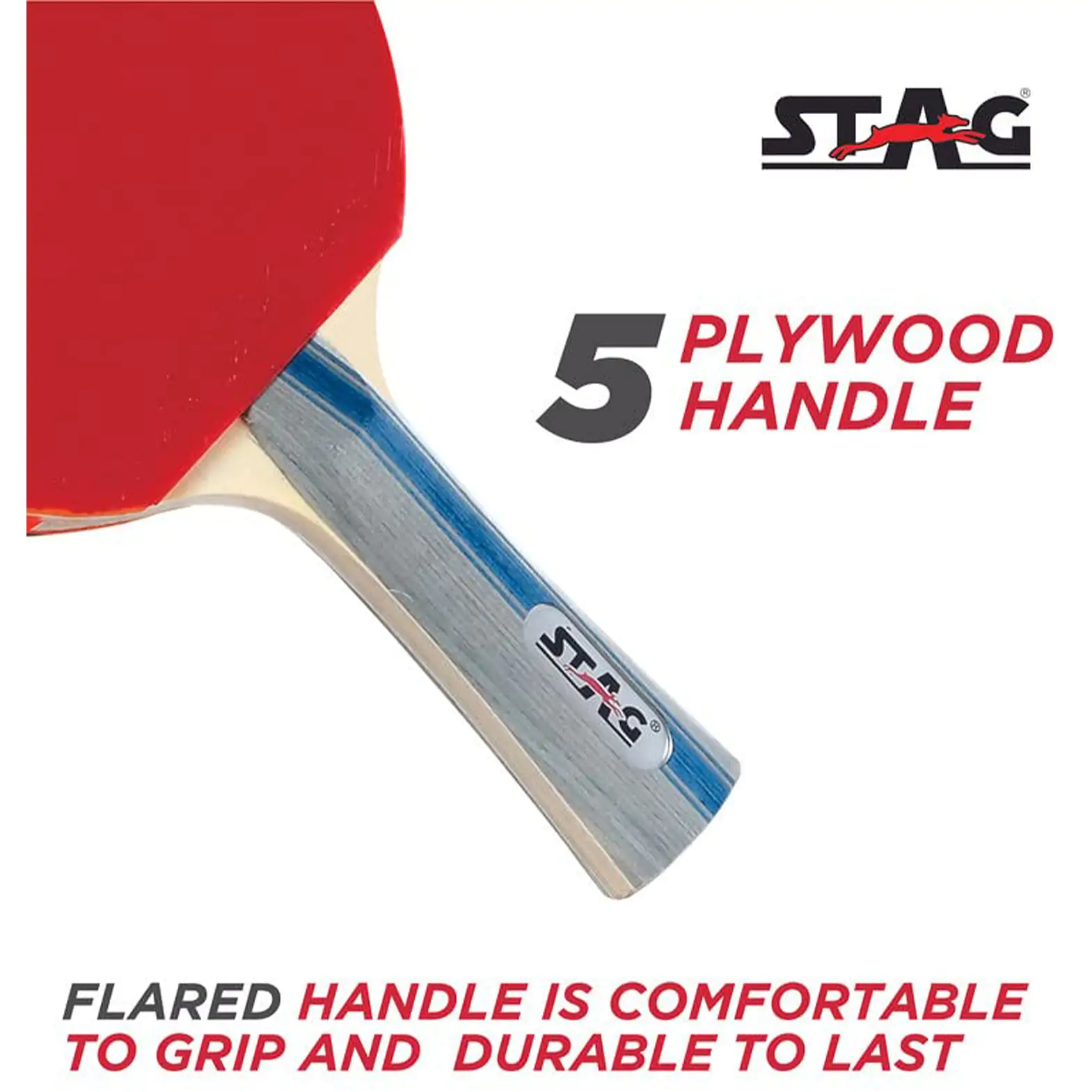 Stag 4 Star Table Tennis Playset| 2 Racquets and 3 Balls - Image 7