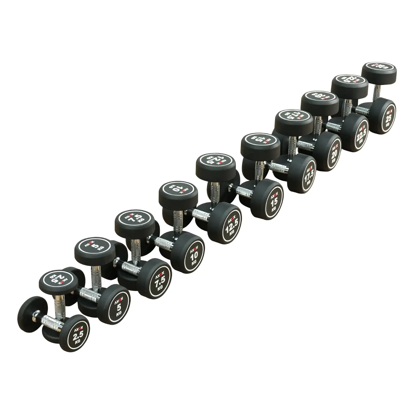 Axox Fitness Round Dumbbell Set with Rack | 2.5Kg - 25Kg - Image 3