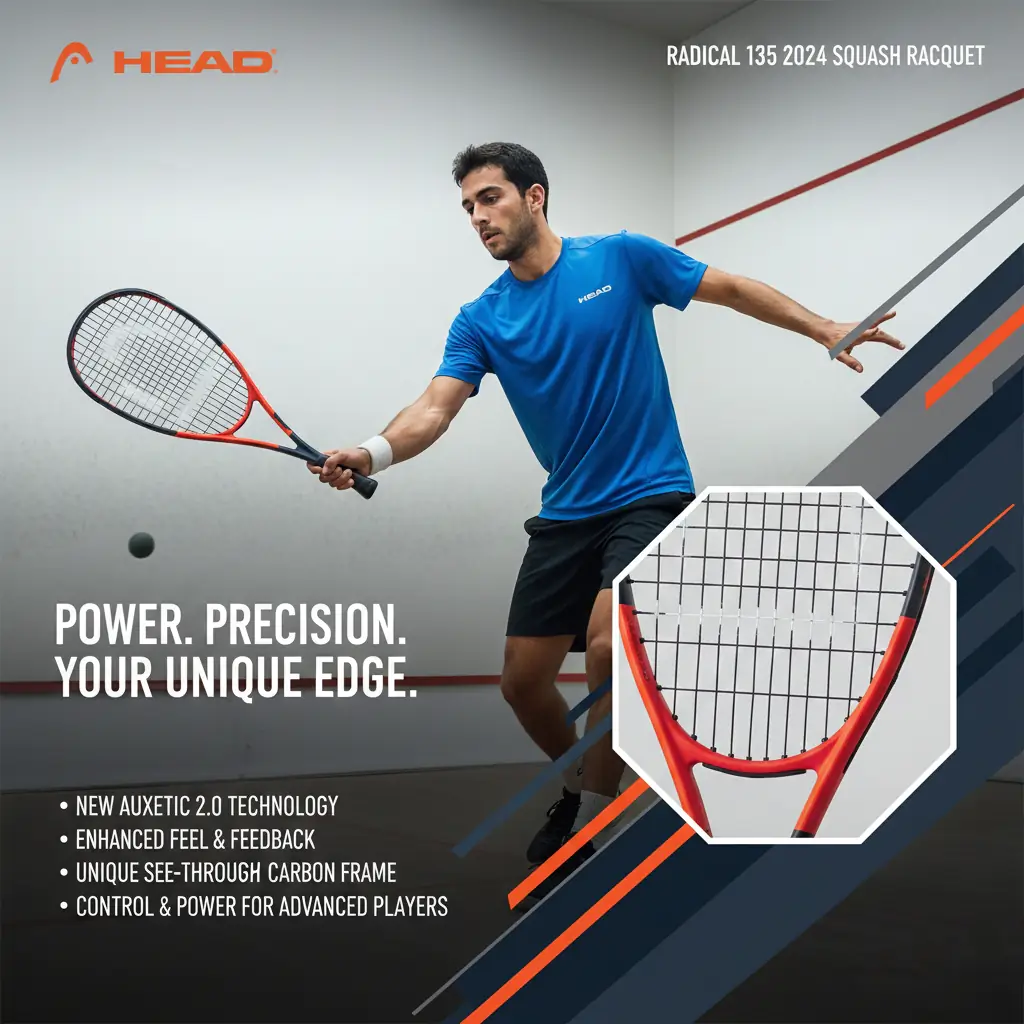 Head Radical 135 SB Squash Racquet 2024 - Image 9